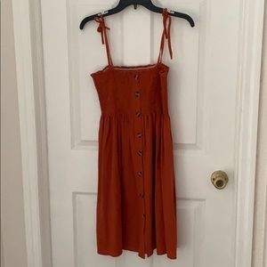 Orange tube dress with ties